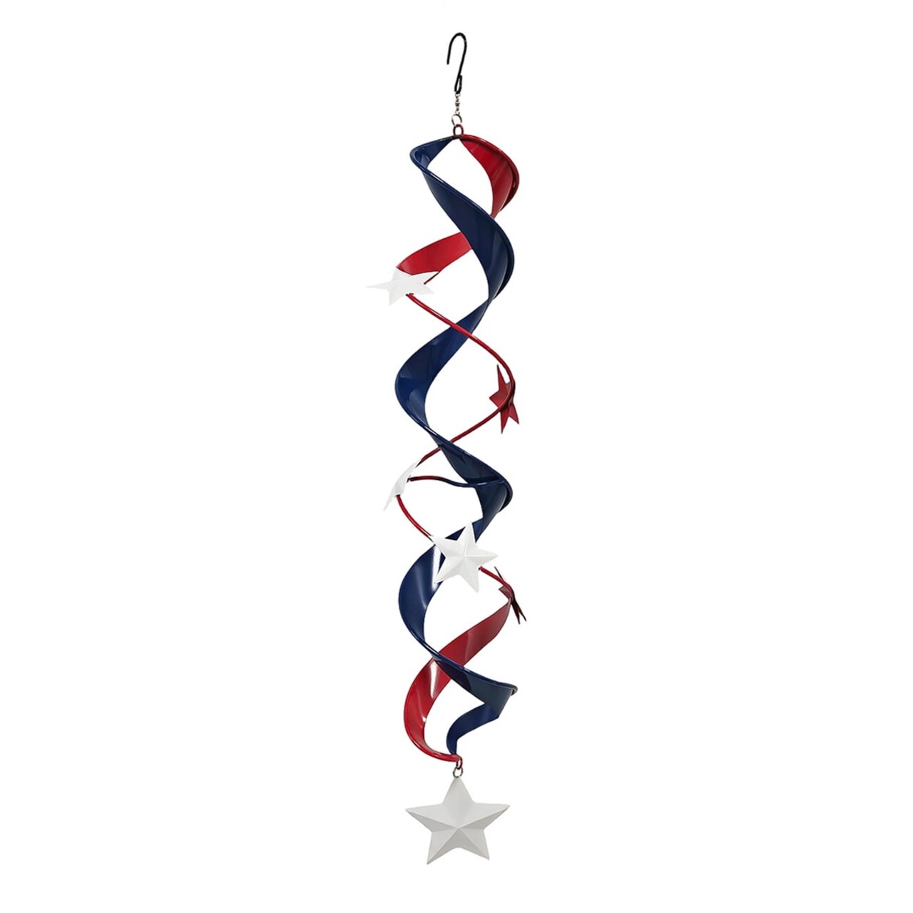 37" Red White & Blue Wind Chime – Patriotic Metal Outdoor Decor